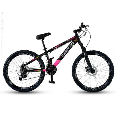 Bicicleta Aro 26 Cripto Freeride 21 Marchas Freios A Disco - Preto/rosa