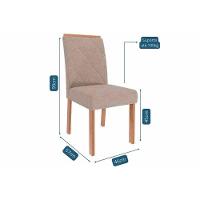 Sala De Jantar Completa Ester Tampo Madeirado 180x90cm E 6 Cadeiras Fernanda Cinamomo - Carvalho/suede Nude Bege - Cimol - 2