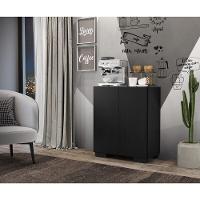 Aparador Buffet 2 Portas Com Pés Quadrados Veneza Multimóveis V3610 Preto Preto - 2