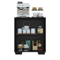 Aparador Buffet 2 Portas Com Pés Quadrados Veneza Multimóveis V3610 Preto Preto