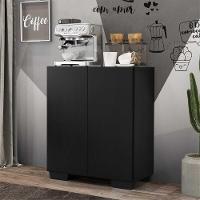 Aparador Buffet 2 Portas Com Pés Quadrados Veneza Multimóveis V3610 Preto Preto - 7