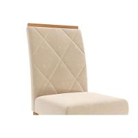 Sala De Jantar Completa Maitê Tampo Madeirado 130x80cm E 4 Cadeiras Fernanda Cinamomo - Carvalho/suede Nude Bege - Cimol - 7