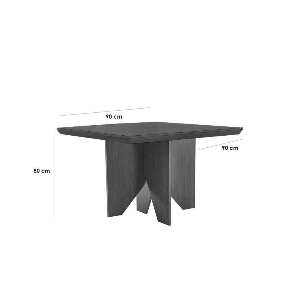 Sala De Jantar Completa Nevada C/ Tampo Madeirado Canto Curvo 90x90cm E 4 Cadeiras Jaspe Naturale - Linho Bege - Rufato - 2