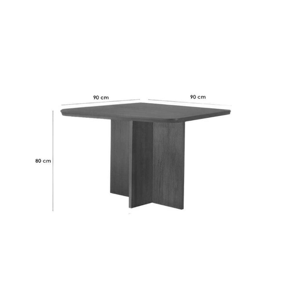 Sala De Jantar Completa Berlim C/ Tampo Madeirado Canto Curvo 90x90cm E 4 Cadeiras Pietá Naturale - Linho Bege - Rufato - 3