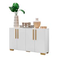 Aparador Buffet 4 Portas Com Pés Quadrados Branco/natural - 1
