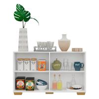 Aparador Buffet 4 Portas Com Pés Quadrados Branco/natural - 9