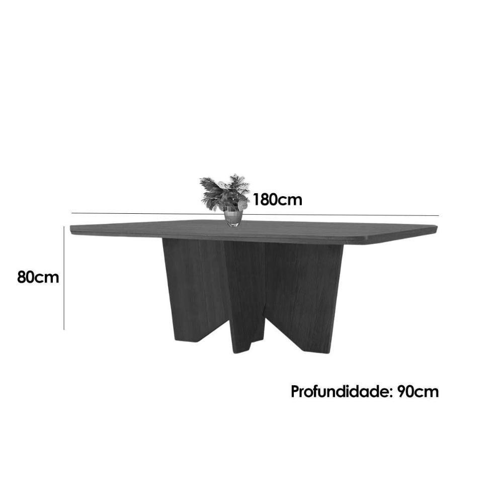 Sala De Jantar Completa Nevada C/ Tampo Madeirado Canto Curvo 180x90cm E 6 Cadeiras Pietá Naturale - Linho Bege - Rufato - 2