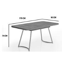 Mesa De Sala Jantar évora Maior 1603 C/ Tampo Madeirado C/ Vidro 170x90cm Rose/freijo/nogal - Carraro - 3