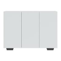 Aparador Buffet 3 Portas Com Pés Quadrados Veneza Multimóveis V1010 Branco/Preto Branco/Preto - 2