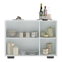 Aparador Buffet 3 Portas Com Pés Quadrados Veneza Multimóveis V1010 Branco/Preto Branco/Preto - 3