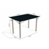 Sala De Jantar Completa Elba Tampo Madeirado C/ Vidro 120cm E 6 Cadeiras Lisboa Niquel/preto - Corano Preto - Kappesberg - 3