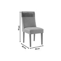 Sala De Jantar Completa Berlim C/ Tampo Madeirado Canto Curvo 90x90cm E 4 Cadeiras Jaspe Naturale - Linho Bege - Rufato - 2