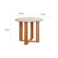 Mesa De Sala Jantar Flora C/ Tampo Madeirado 109cm Cinamomo - Cimol - 3