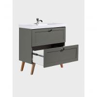 Gabinete Para Banheiro Com Cuba E Espelho Organico 80cm Retro Mdf Verde Milano - On Móveis - 8