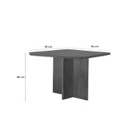 Sala De Jantar Completa Berlim C/ Tampo Madeirado Canto Curvo 90x90cm E 4 Cadeiras Havana Naturale - Linho Bege - Rufato - 2