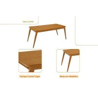 Sala De Jantar Completa Havana C/ Tampo Madeirado Canto Curvo 180x90cm E 6 Cadeiras Tilia Naturale - Linho Bege - Rufato - 5