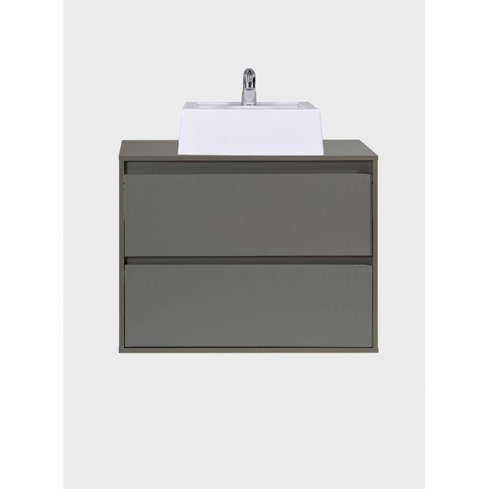 Gabinete Para Banheiro Com Cuba E Espelheira Organica 80cm Mdf Verde Dubai - On Móveis - 5