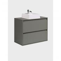 Gabinete Para Banheiro Com Cuba E Espelheira Organica 80cm Mdf Verde Dubai - On Móveis - 10