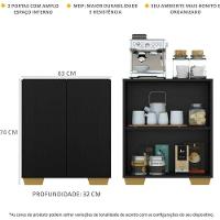 Aparador Buffet 2 Portas Com Pés Quadrados Veneza Multimóveis V3610 Preto/Natural Preto/Natural - 6