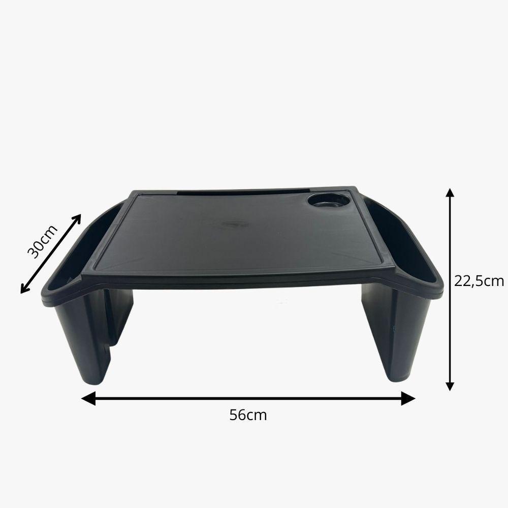 Bandeja Mesa Colo Apoio Comer Refeição Cama Suporte Notebook + Luminária Led Cor Preto - 4