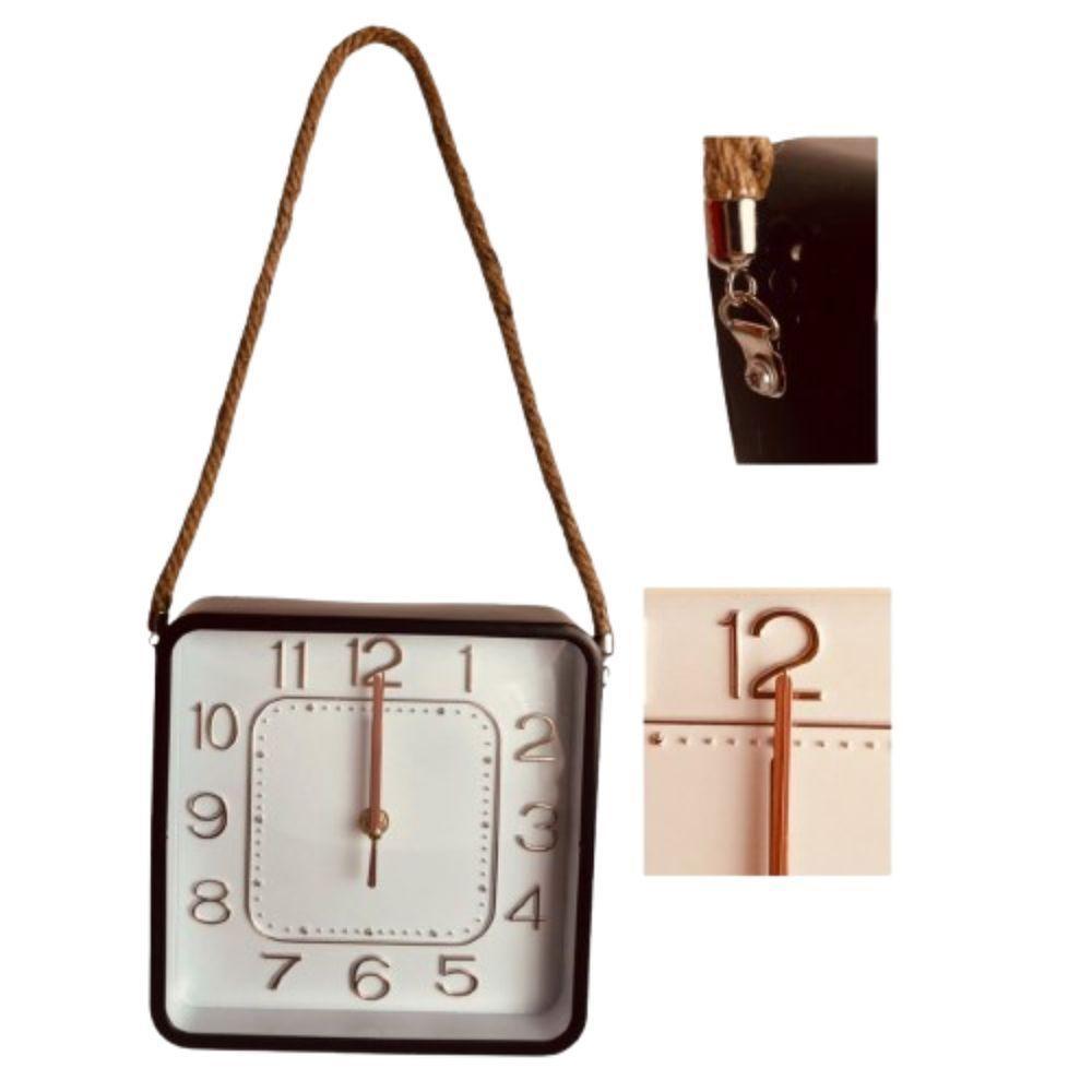 Relógio De Parede 20 Com Com Alças De Sisal Preto - 1