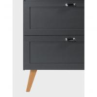 Gabinete Para Banheiro Com Tampo E Espelheira 80cm Retro Mdf Grafite Milano - On Móveis - 10