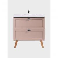 Gabinete Para Banheiro Com Cuba E Espelho 80cm Retro Mdf Rosa Milano - On Móveis - 10