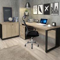 Kit 3 Cadeiras Escritório Diretor Tela Mesh Com Encosto De Cabeça Preto - 6