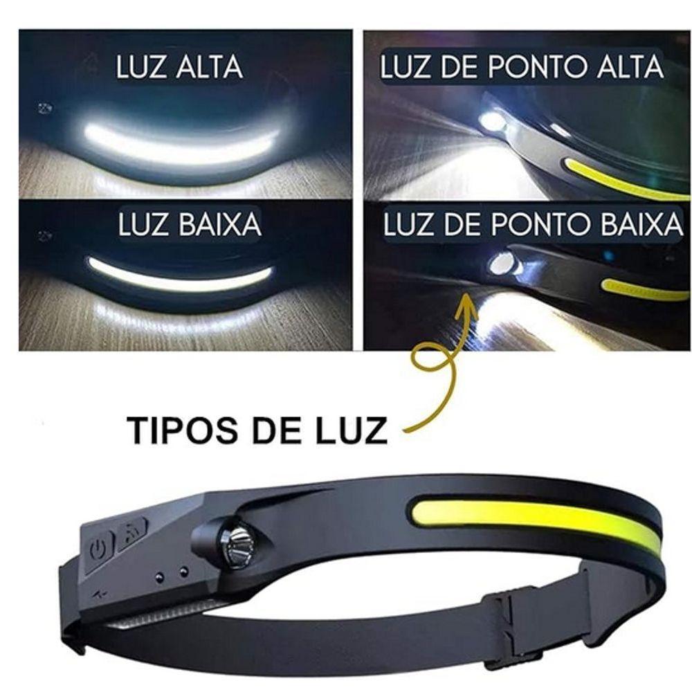 Lanterna De Cabeça Led Recarregável Com Sensor De Movimento, 350 Lúmens, Ipx4 à Prova D'água, 8 Horas De Duração - 6