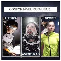 Lanterna De Cabeça Led Recarregável Com Sensor De Movimento, 350 Lúmens, Ipx4 à Prova D'água, 8 Horas De Duração