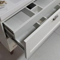 Gabinete Para Banheiro Com Tampo Cuba E Espelho Redondo 80cm Retro Mdf Branco Milano - On Móveis - 9