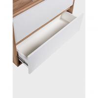 Gabinete Para Banheiro Com Cuba E Espelheira Organica 80cm Mdf Freijo Com Branco Dubai - On Móveis - 10