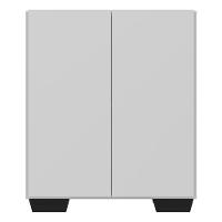 Aparador Buffet 2 Portas Com Pés Quadrados Veneza Multimóveis V3610 Branco/Preto Branco/Preto - 3