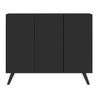 Aparador Buffet 3 Portas Retrô Veneza Multimóveis V1009 Preto Preto - 2