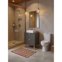 Gabinete Para Banheiro Com Tampo Cuba E Espelho 60cm Retro Mdf Verde Milano - On Móveis - 8