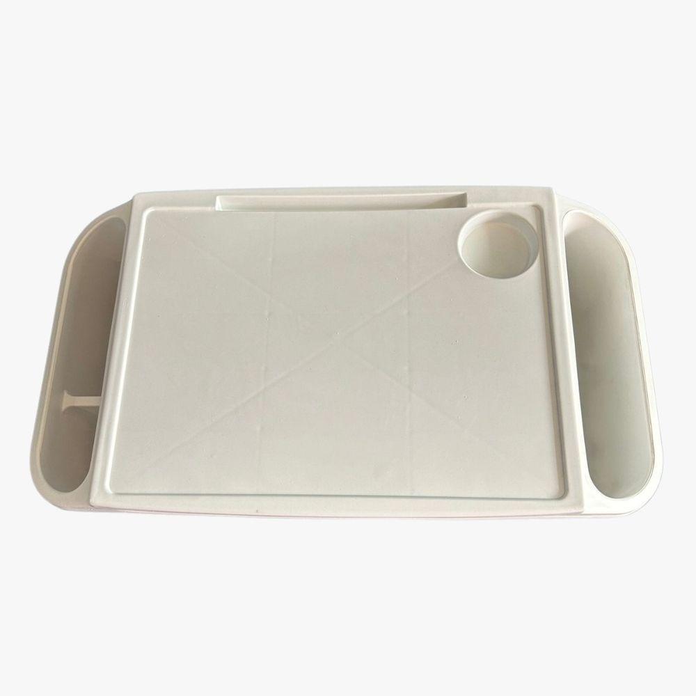 Bandeja Mesa Colo Apoio Comer Refeição Cama Suporte Notebook + Luminária Led Branco - 3