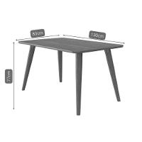 Mesa De Sala Jantar Adele C/ Tampo Madeirado 130x80cm Carvalho/cinamomo - Cimol - 3