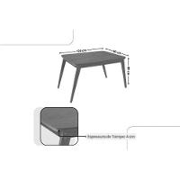 Sala De Jantar Completa Havana C/ Tampo Madeirado Canto Curvo 120x80cm E 4 Cadeiras Jaspe Naturale - Linho Bege - Rufato - 3