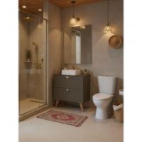 Gabinete Para Banheiro Com Tampo Cuba E Espelho 80cm Retro Mdf Verde Milano - On Móveis - 5