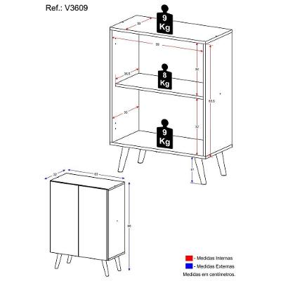 Aparador Buffet 2 Portas Retrô Veneza Multimóveis V3609 Preto Preto