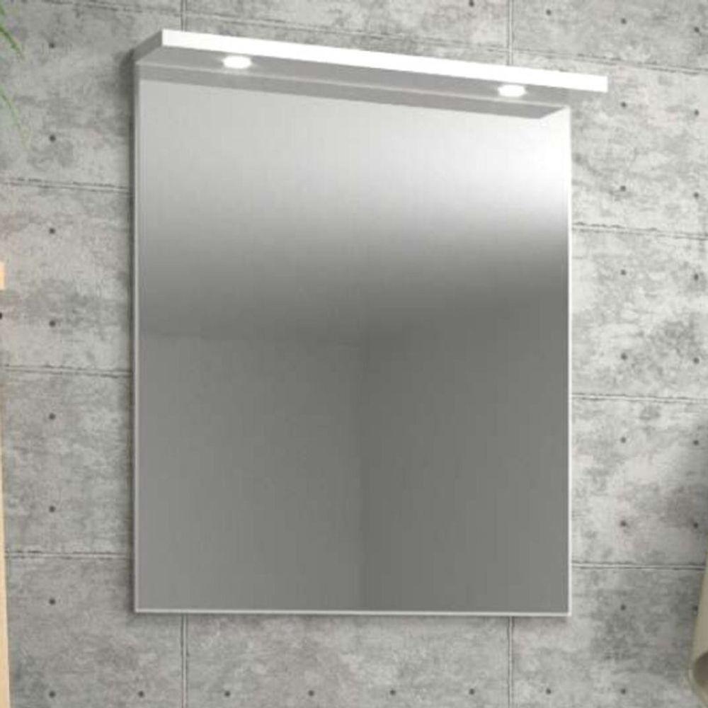 Espelho Para Banheiro Com Led 80cm Mdf Rosa - On Móveis - 1