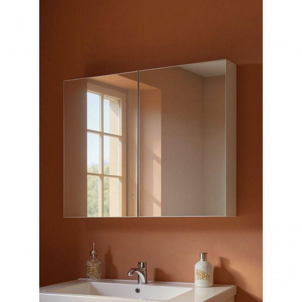 Armário Para Banheiro Com Espelho 80cm Mdf Branco - On Móveis - 7