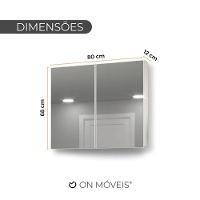 Armário Para Banheiro Com Espelho 80cm Mdf Branco - On Móveis