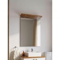 Gabinete Para Banheiro Com Cuba E Espelho Com Led 60cm Mdf Freijo Com Branco Paris - On Móveis - 6