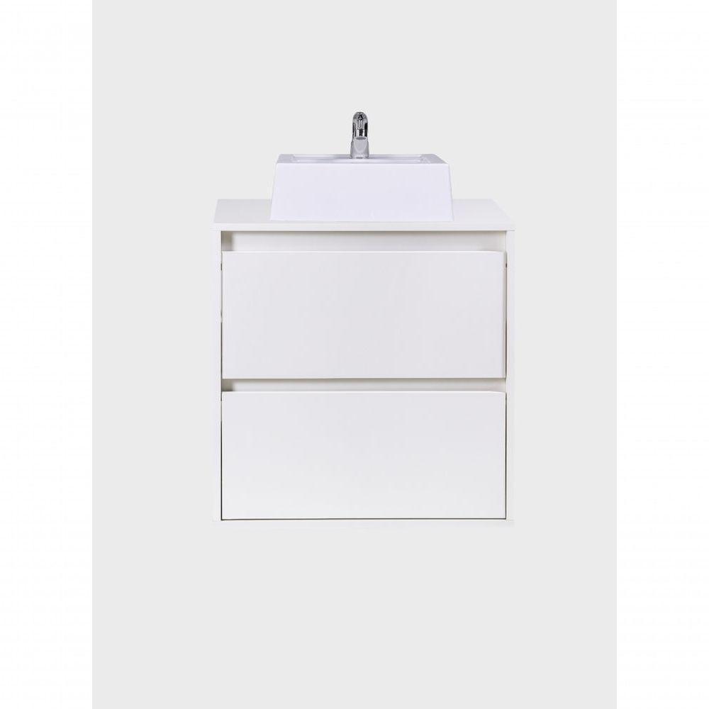 Gabinete Para Banheiro Com Cuba E Espelheira Com Led 60cm Mdf Branco Dubai - On Móveis - 6