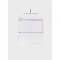 Gabinete Para Banheiro Com Cuba E Espelheira Com Led 60cm Mdf Branco Dubai - On Móveis - 6
