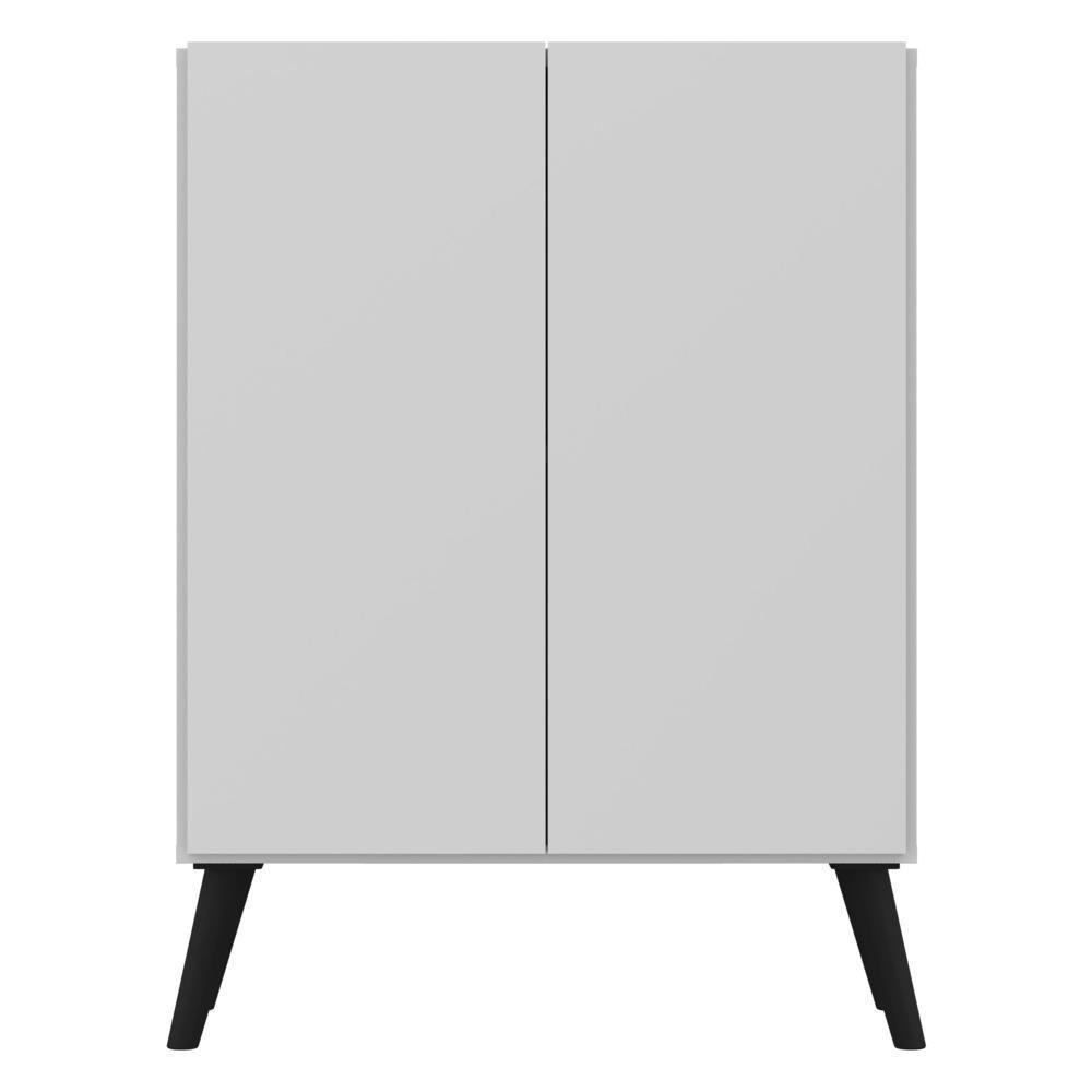 Aparador Buffet 2 Portas Retrô Veneza Multimóveis V3609 Branco/Preto Branco/Preto - 3