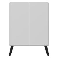 Aparador Buffet 2 Portas Retrô Veneza Multimóveis V3609 Branco/Preto Branco/Preto - 3