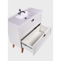 Gabinete Para Banheiro Com Cuba E Espelho Organico 80cm Retro Mdf Branco Milano - On Móveis - 8