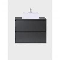 Gabinete Para Banheiro Com Cuba E Espelho Redondo 80cm Mdf Grafite Dubai - On Móveis - 6